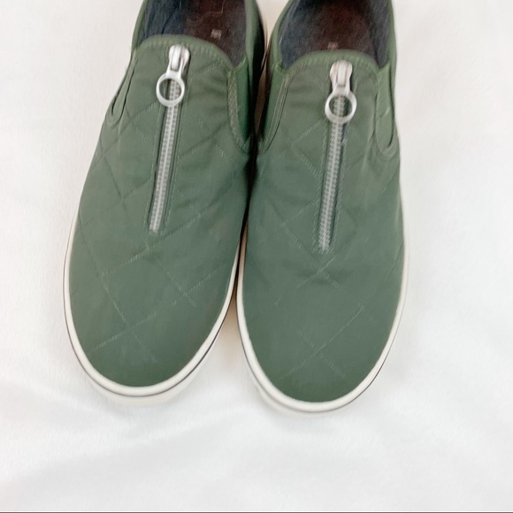 Zara zip quilted slip on sneakers olive green - Picture 2 of 8